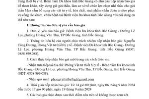 Thư mời báo giá số 287