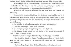 Xếp cấp chuyên môn kỹ thuật đối với các cơ sở khám, chữa bệnh trên địa bàn tỉnh Bắc Giang