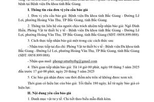 Thư mời báo giá số 181