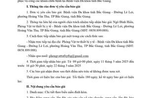 Thư mời báo giá số 71