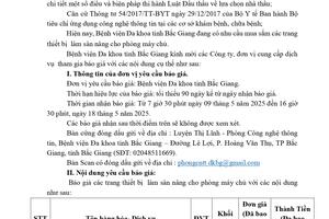 Thư mời báo giá số 184