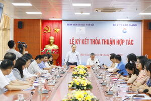 Lễ ký kết thoả thuận hợp tác giữa Bệnh viện Đại học Y Hà Nội và Sở Y tế Bắc Giang